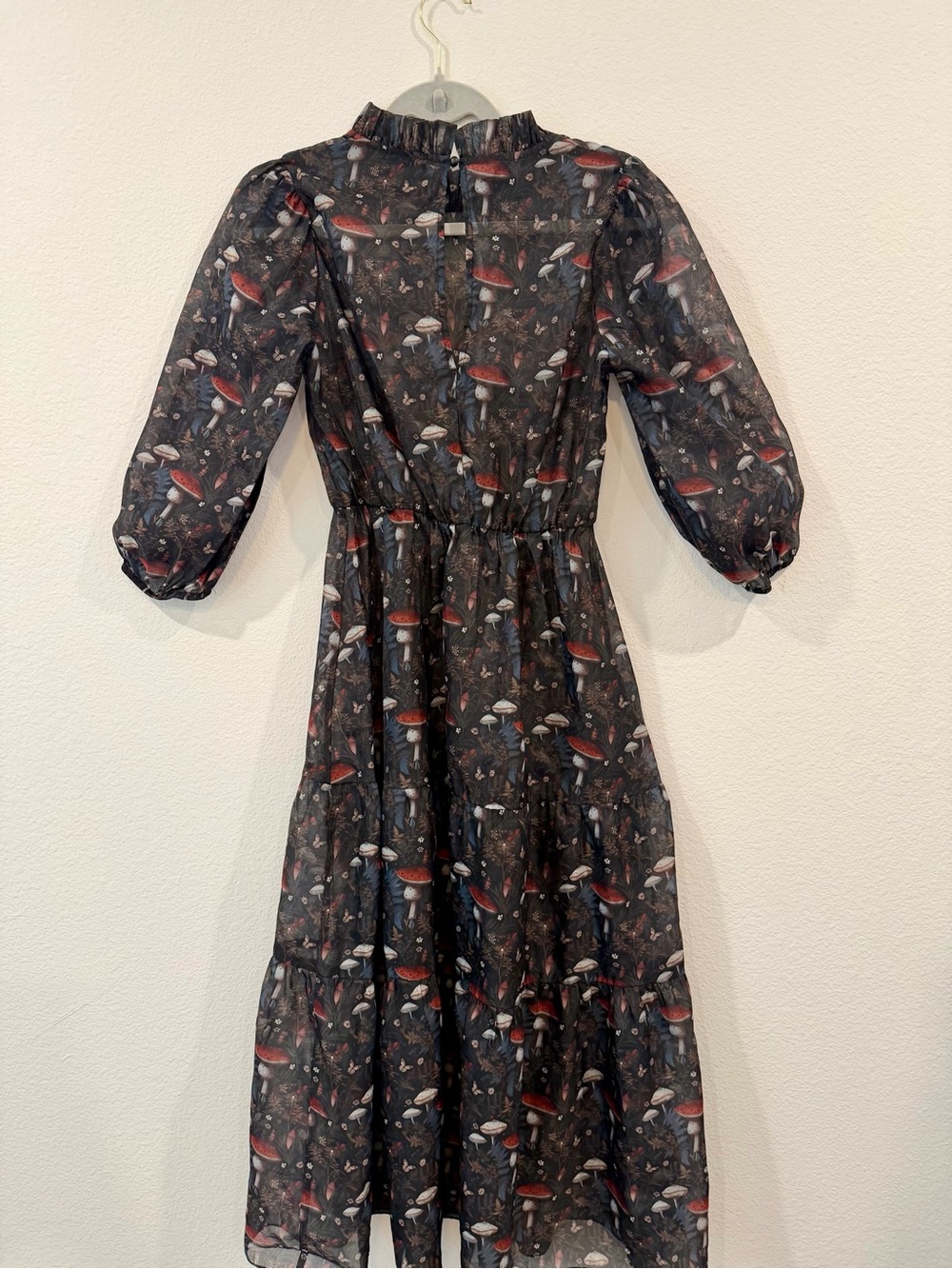 Disturbia Amanita Mushroom Organza Sheer Tiered Dress size small - Picture 10 of 13